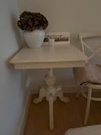 Houten bijzettafel, wit gepatineerd, 60 x 60, Huis en Inrichting, Tafels | Bijzettafels, Ophalen, Gebruikt