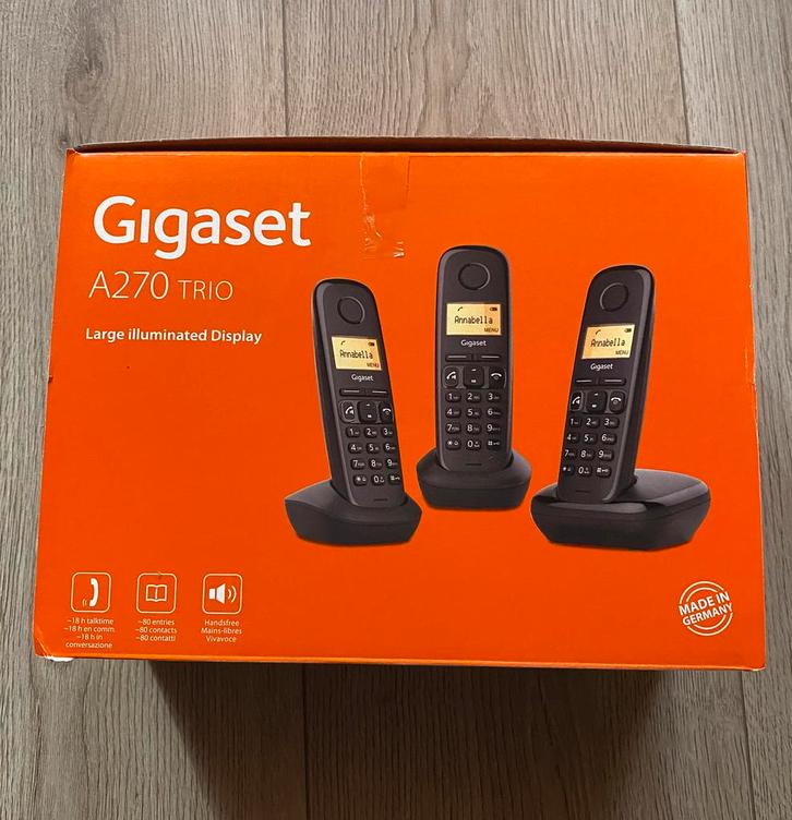 Gigaset A270 trio vaste telefoon, prijs: €10, Telecommunicatie, Vaste telefoons | Handsets en Draadloos, Gebruikt, 2 handsets