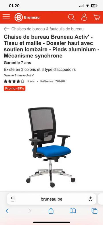 Chaise de bureau en tres bon etat prix neuf plus de 300€ beschikbaar voor biedingen