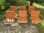 Set van 6 originele Arrben Italy designstoelen–Leer & Chroom, Huis en Inrichting, Gebruikt, Overige kleuren, Verzenden, Hout