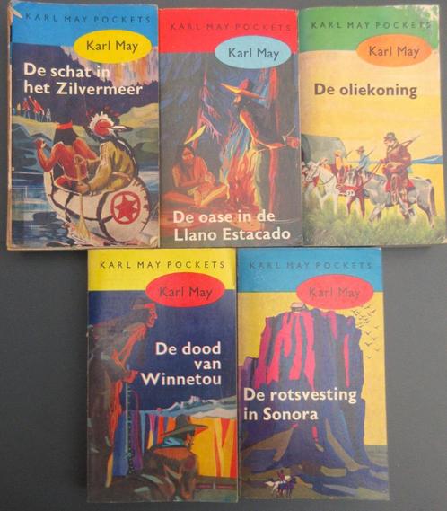 5 pockets Karl May 1962 Puur Nostalgie, Boeken, Avontuur en Actie, Gelezen, Ophalen of Verzenden