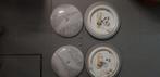 Plafonniers entourage gris + globe plastique gris/blanc, Ophalen of Verzenden