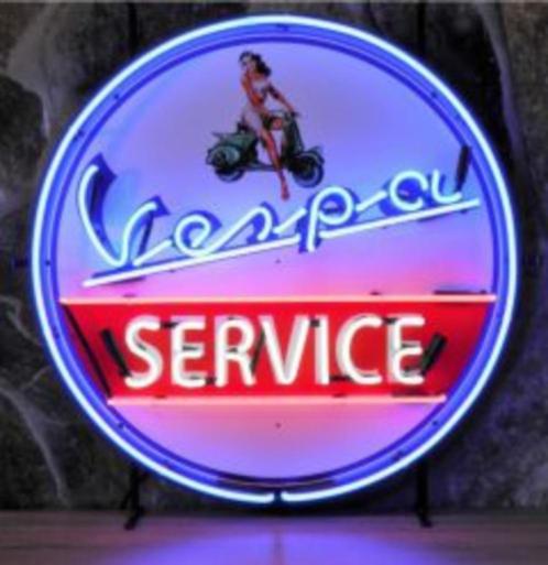 Mooie Vespa service reclame neon mancave garage showroom, Verzamelen, Merken en Reclamevoorwerpen, Nieuw, Lichtbak of (neon) lamp