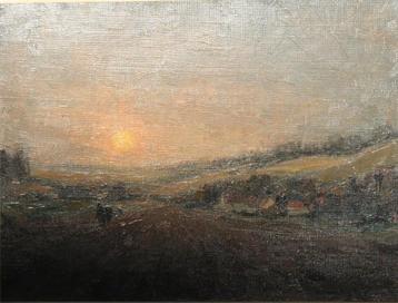 Eugeen Uytterhaeghe (1929-2017): Zonsondergang (O/D, 54x44) beschikbaar voor biedingen