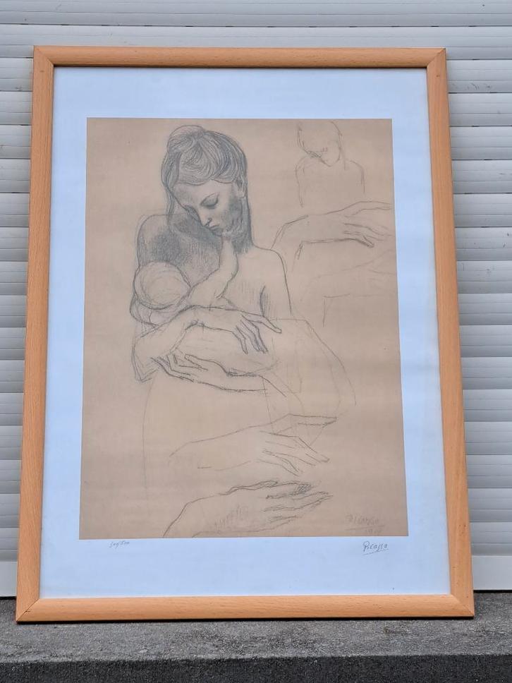 lithographie maternite signe pablo picasso, Antiquités & Art, Art | Lithographies & Sérigraphies, Enlèvement ou Envoi