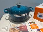Nieuwe Le Creuset Braadpan 24 cm Deep Teal in de doos, Gietijzer, Nieuw, Ophalen of Verzenden, Keramische plaat