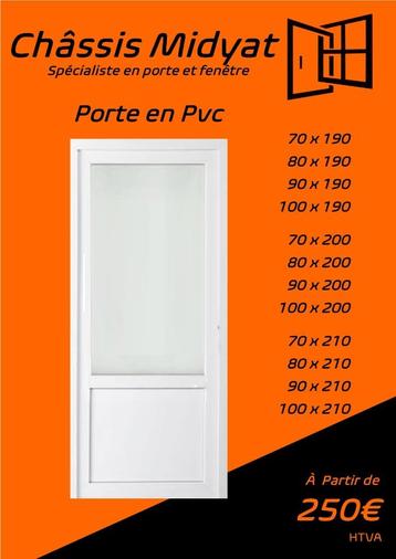 Porte de service Pvc Blanc Grand Stock Dispo 250€