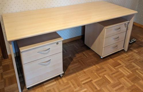 bureau avec 2 caissons à tiroirs sur roulettes, Maison & Meubles, Maison & Meubles | Autre, Utilisé, Enlèvement