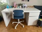 Bureau Malm Ikea 140*65 en bon état, Maison & Meubles, Enlèvement, Comme neuf