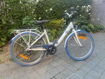 Meisjesfiets 24inch BFK Pure Wit - Blauwe banden