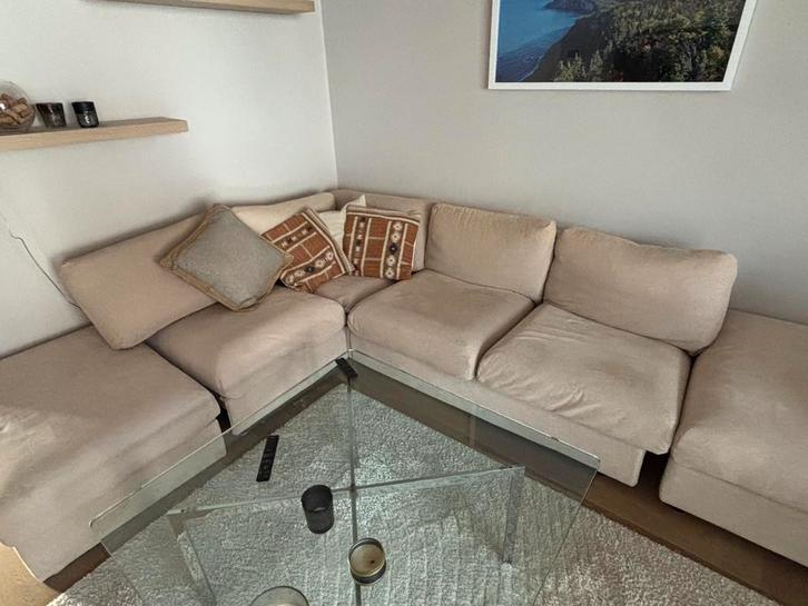 Canapé avec pouff, Huis en Inrichting, Zetels | Complete zithoeken, Ophalen of Verzenden