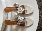Sandalen met hak maat 38, Wit, Gedragen, Sandalen of Muiltjes, Ophalen of Verzenden