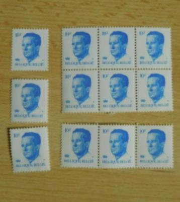 12 postzegels van 10F Koning Boudewijn beschikbaar voor biedingen