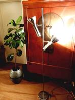 Vintage 60'S staande lamp in chroom met 2 spots, Huis en Inrichting, Ophalen of Verzenden