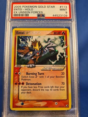 Entei  [Gold Star] 113/115 - Unseen Forces (PSA 9) beschikbaar voor biedingen