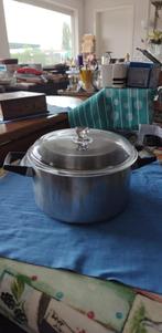 kookpot Demeyere diam 20.5 cm inox + glas, Ophalen of Verzenden, Gebruikt, Inox, Kookpan of Snelkookpan