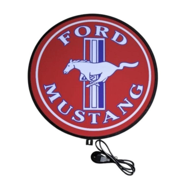 Ford Mustang reclame wand decoratie verlichting lamp garage, Verzamelen, Merken en Reclamevoorwerpen, Nieuw, Lichtbak of (neon) lamp