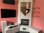Schouw in wit rose marmer met inbouw gascassette, Huis en Inrichting, Haarden, Ophalen, Gebruikt