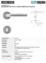 Deur kruk pro flat L shape inox 19mm 4sets - Eeklo, Enlèvement ou Envoi, Neuf, Inox, Loquet ou Poignée