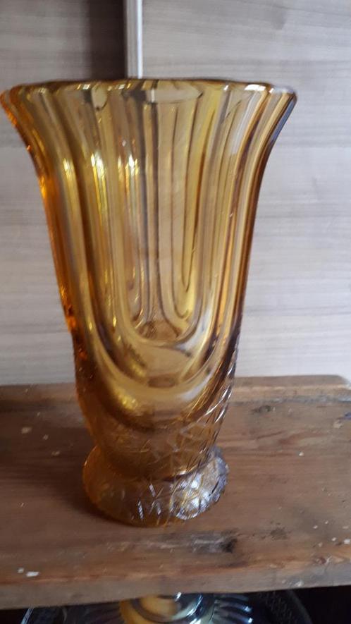 Amberkleurige Art Déco vaas model Luxor Scailmont., Antiquités & Art, Antiquités | Vases, Enlèvement ou Envoi