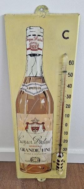 Ancien thermomètre publicitaire pour le vin de Bordeaux, Enlèvement, Comme neuf, Panneau publicitaire