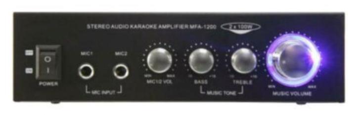 Stereo karaoke versterker Zwart 004-B, Audio, Tv en Foto, Karaoke-apparatuur, Nieuw, Ophalen of Verzenden