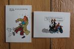Kuifje - 2 wenskaarten - Hergé - 1986, Verzamelen, Stripfiguren, Ophalen of Verzenden, Kuifje, Zo goed als nieuw, Overige typen