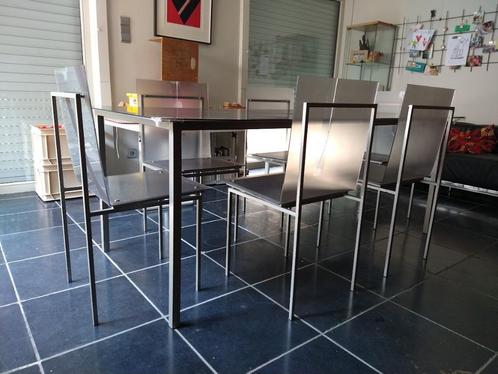tafel en stoelen, Huis en Inrichting, Complete eetkamers, Gebruikt, 4 tot 6 stoelen, Ophalen