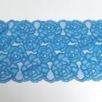 5918) elastische kant blauw 17cm breed, Bleu, Polyester, Enlèvement ou Envoi, 30 à 200 cm