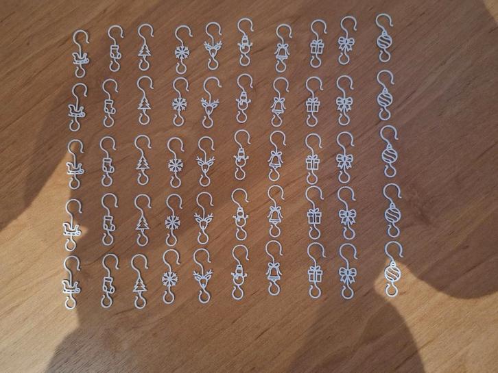 Set van 50 originele 3D geprinte kerstbalhaakjes, NIEUW, Diversen, Kerst, Nieuw, Ophalen of Verzenden