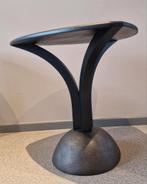 Moderne design bijzettafel hout/ metalen voet., Ophalen, Hout