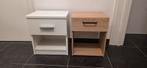 Nachtkasten te koop - wit en bruin, Huis en Inrichting, Slaapkamer | Nachtkastjes, Ophalen