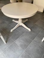 Ronde uitschuifbare witte eettafel als nieuw!, Huis en Inrichting, Ophalen, Klassiek, Rond, Zo goed als nieuw