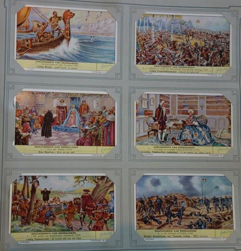Set Liebig Prenten Geschiedenis van Denemarken (1958)., Verzamelen, Foto's en Prenten, Zo goed als nieuw, Prent, Buitenland, 1940 tot 1960