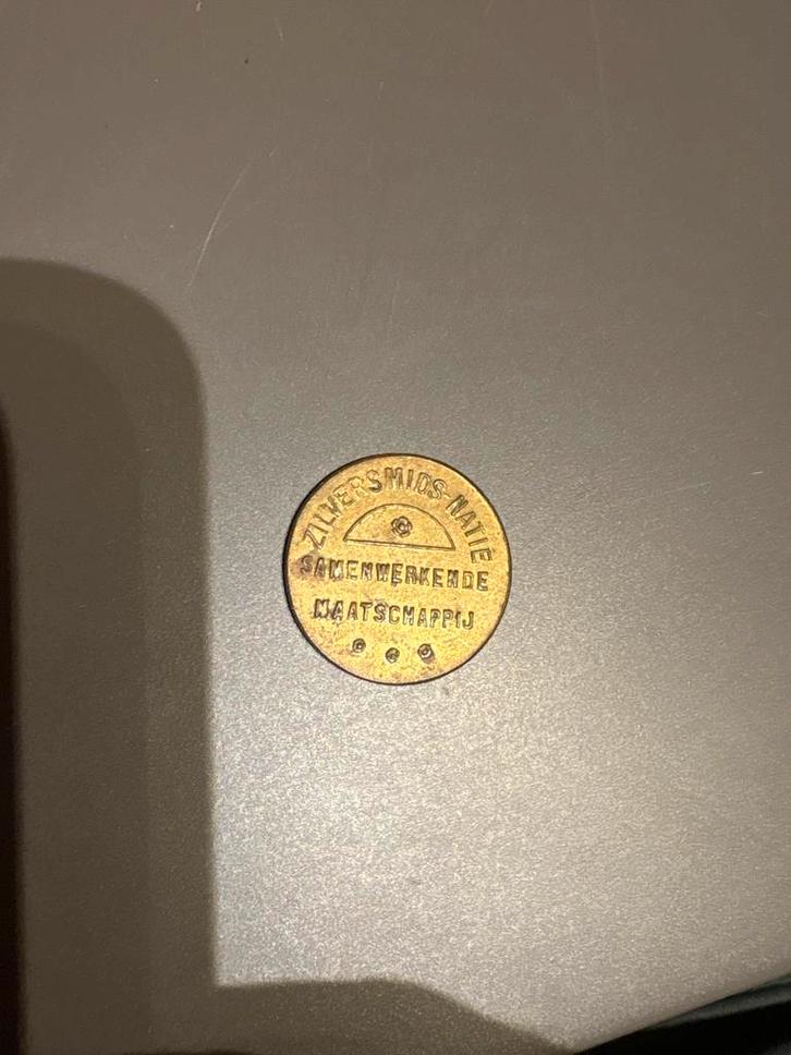 Zilversmids-Natie, werknemers-/loonpenning, token, jetons, Postzegels en Munten, Penningen en Medailles, Verzenden