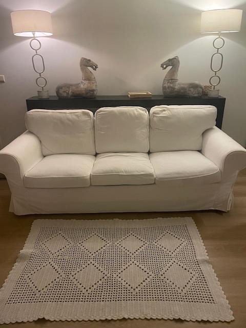 driezit zetel + fauteuil Ikea Ektorp, Maison & Meubles, Canapés | Salons, Comme neuf, Banc droit, Trois personnes, 200 à 250 cm