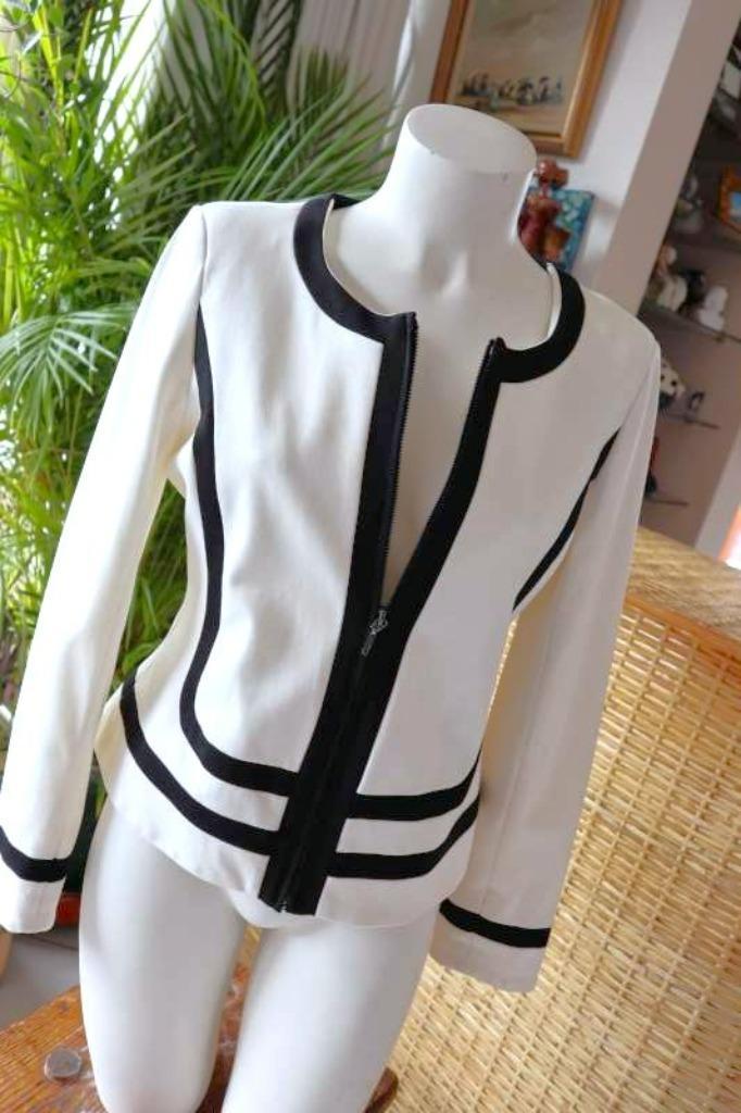 origineel wit/zwart leuke jas, Kleding | Dames, Jassen | Winter, Zo goed als nieuw, Maat 36 (S), Wit, Ophalen of Verzenden