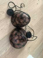 2 hanglampen brons/zwart met lamp, Huis en Inrichting, Ophalen, Zo goed als nieuw