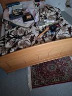 eiken kledingkast ,bed en spiegel, Enlèvement, Utilisé, Deux personnes