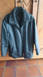 3570 Alken - Zwarte lederen herenjas ( Mt 54), Ophalen, Gedragen, Zwart