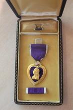 Purple heart in box, Verzamelen, Militaria | Tweede Wereldoorlog, Ophalen of Verzenden, Landmacht, Lintje, Medaille of Wings