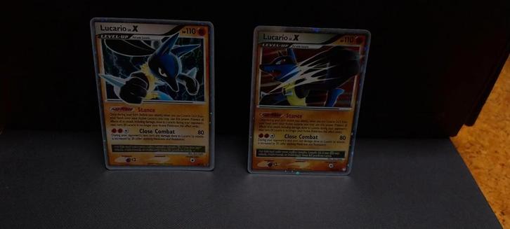 2x lucario ex exc, Hobby en Vrije tijd, Verzamelkaartspellen | Pokémon, Zo goed als nieuw, Meerdere kaarten, Foil, Ophalen of Verzenden