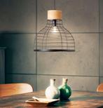 Suspension luminaire Avia bois noir 47cm avec ampoule E27, Maison & Meubles, Lampes | Suspensions, Enlèvement, Neuf, Bois, Industriel