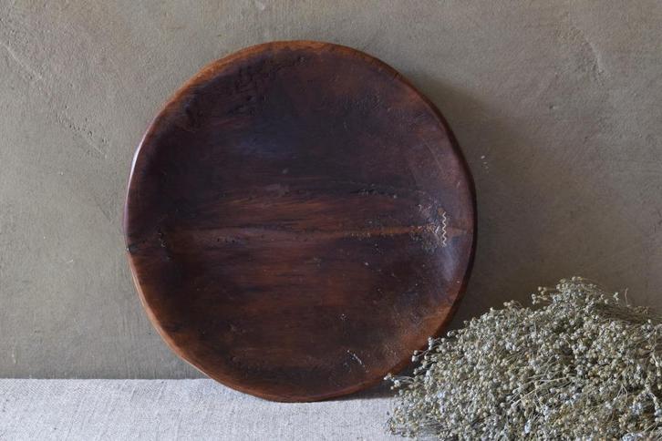 Kleine houten Indiase schaal 27 cm, Huis en Inrichting, Woonaccessoires | Schalen en Manden, Schaal, Rond, Hout, Ophalen of Verzenden
