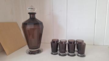 Carafe en cristal et 8 minis verres, Enlèvement ou Envoi, Utilisé