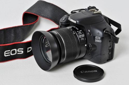 Canon EOS 550D zwart + 18-55mm EFS-zoom Digitaal 150€, Audio, Tv en Foto, Fotocamera's Digitaal, Zo goed als nieuw, Spiegelreflex