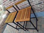 2 barkrukken in acaciahout en rattan Nieuw, Huis en Inrichting, Barkrukken, Ophalen, Nieuw, Hout