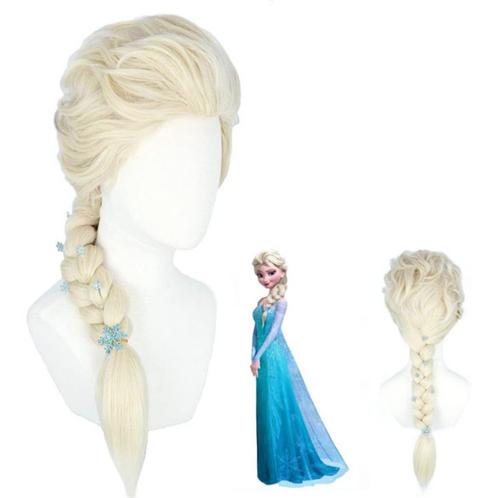 Luxe Frozen Disney pruik Elsa Ice-Queen met vlecht en glitte, Bijoux, Sacs & Beauté, Beauté | Soins des cheveux, Neuf, Perruque ou Extension de cheveux