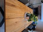 Eetkamertafel, Huis en Inrichting, Ophalen, Zo goed als nieuw, Hout en metaal onderstel in zwart