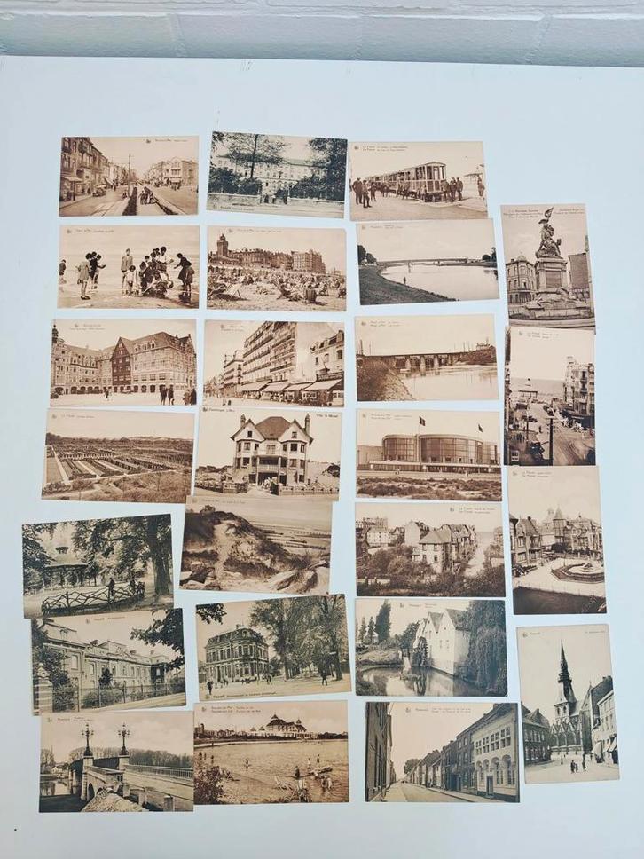 Lot 24 oude postkaarten België – stad & kust (1920–40), Verzamelen, Postkaarten | België, Ongelopen, Ophalen of Verzenden